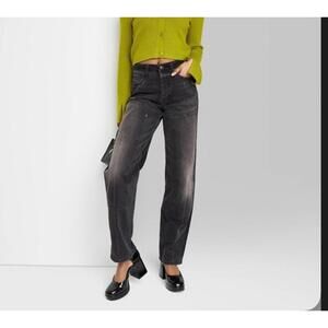 NEW Wild Fable Black High Rise Straight Jeans Denim Size 00 Punk Goth Grunge 90s